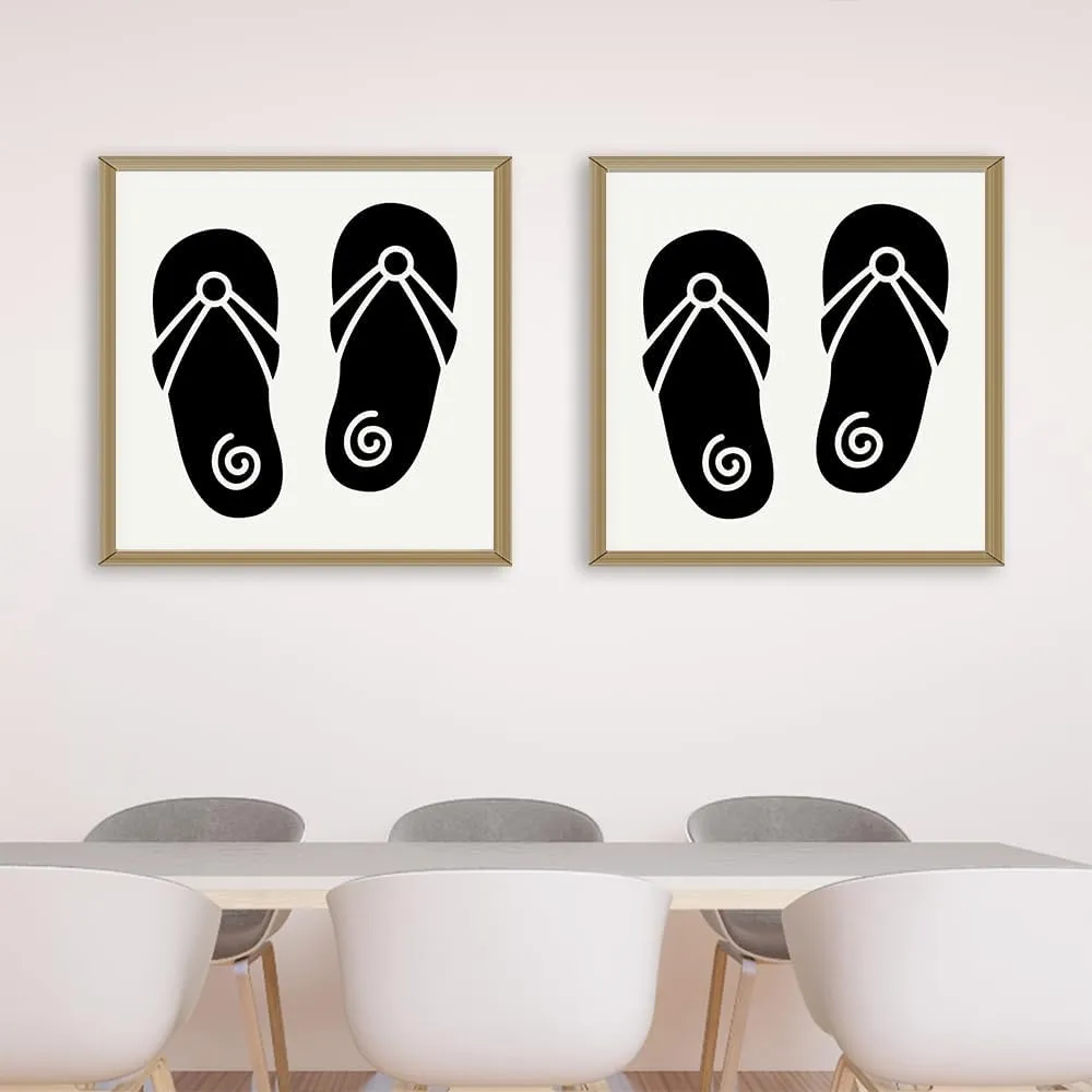 ANGDEST CLUB (unframed) Wall Art Print Of Slippers - Eco-friendly Poster, Custom Decor For Home, Office, Bedroom, Bath Room, Living Room, Dining Room, Made In Usa, Premium Quality Photo (30x30 IN)