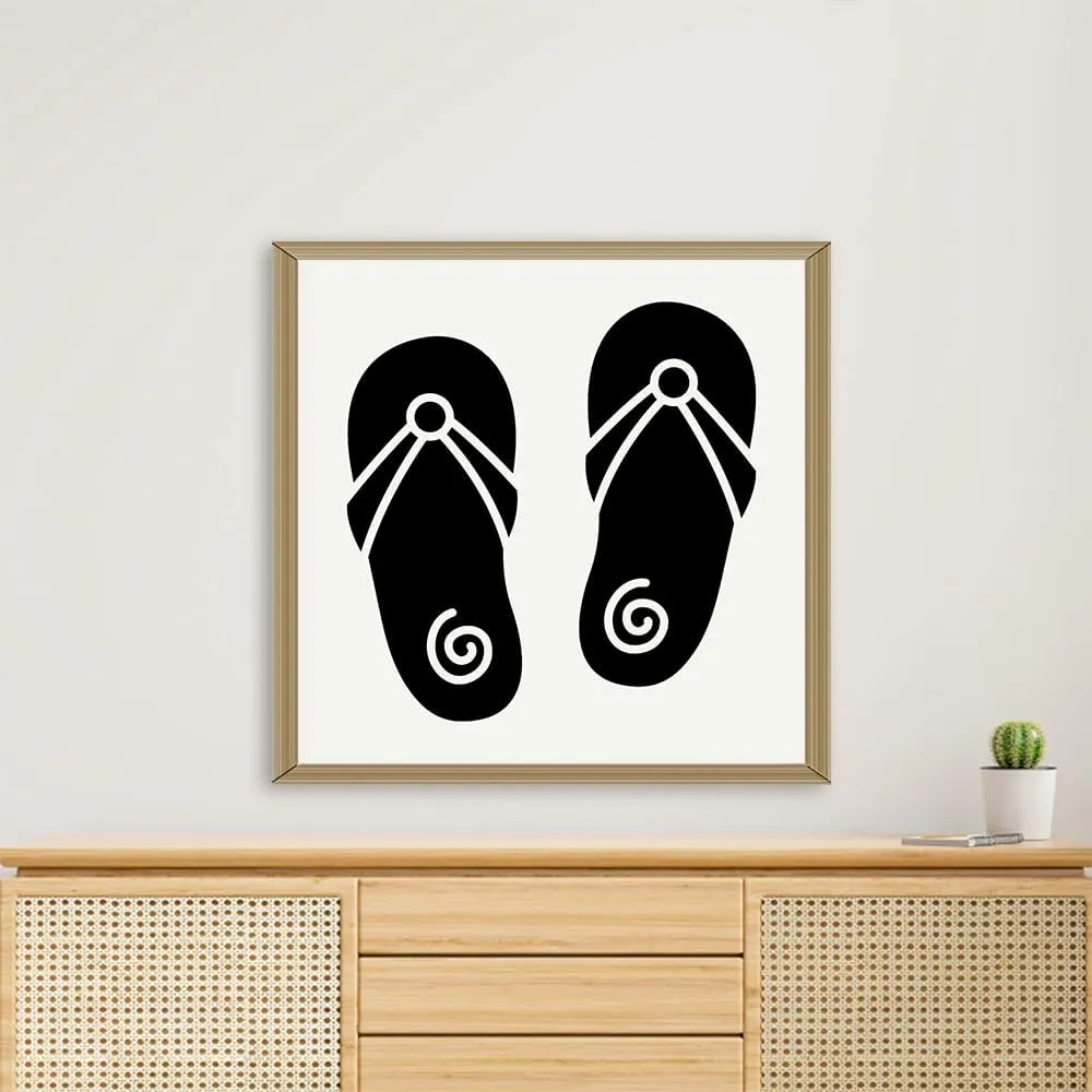 ANGDEST CLUB (unframed) Wall Art Print Of Slippers - Eco-friendly Poster, Custom Decor For Home, Office, Bedroom, Bath Room, Living Room, Dining Room, Made In Usa, Premium Quality Photo (30x30 IN)