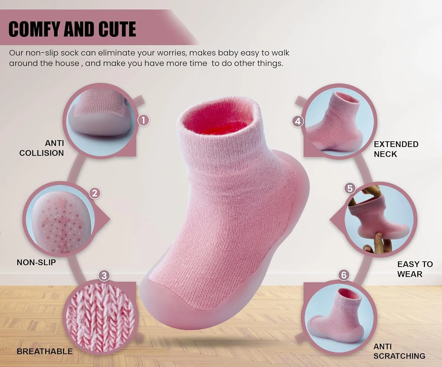 Baby Shoes Boys Girls First Walking Shoes Non Slip Soft Sole Sneakers Toddler Infant Babygirl Sock Shoes