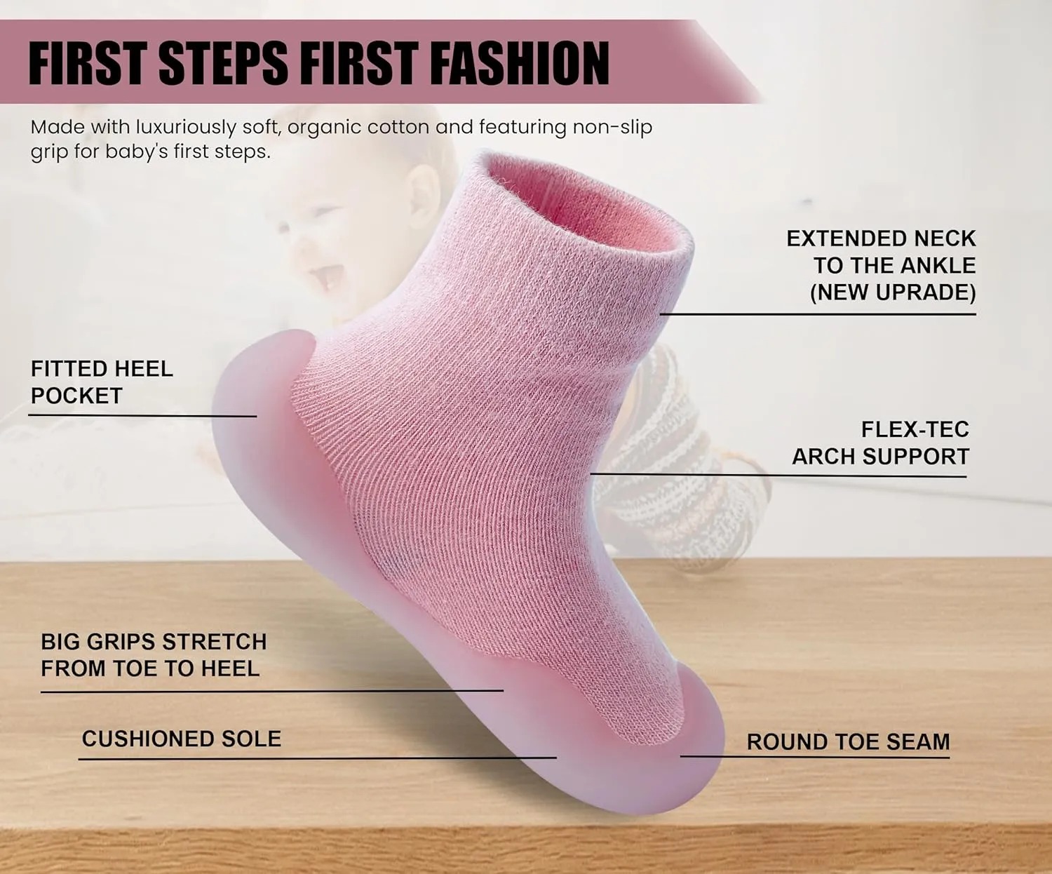 Baby Shoes Boys Girls First Walking Shoes Non Slip Soft Sole Sneakers Toddler Infant Babygirl Sock Shoes