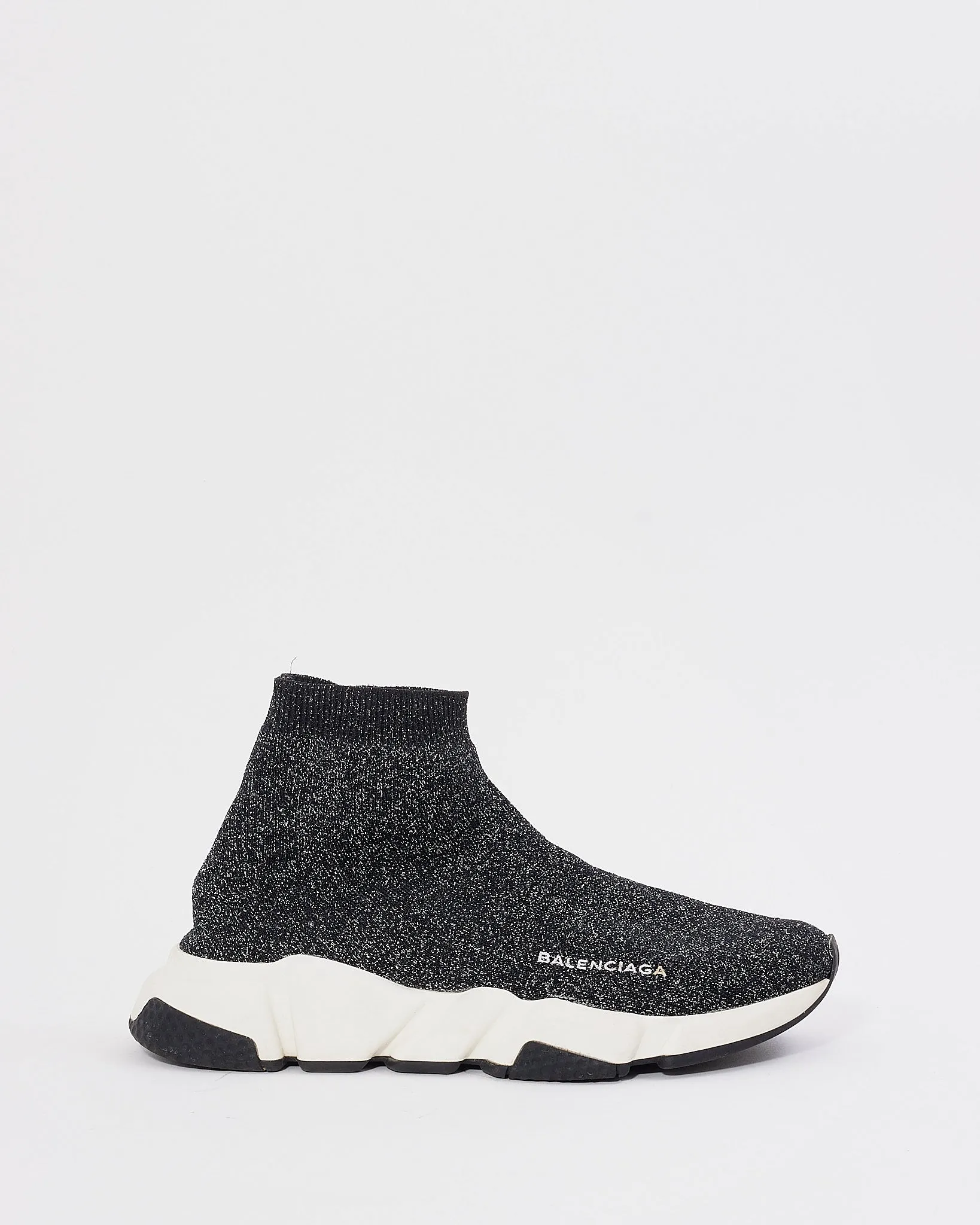Balenciaga Grey Metallic Speed Trainer Sock Sneakers - 39