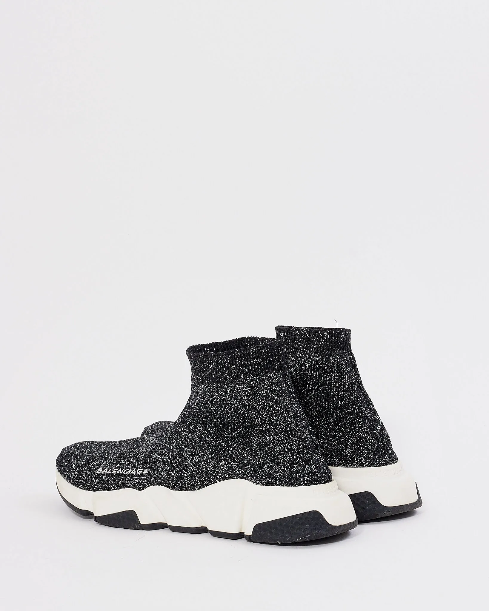 Balenciaga Grey Metallic Speed Trainer Sock Sneakers - 39