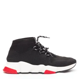 BALENCIAGA Speed black white red logo laced sock sneakers EU40