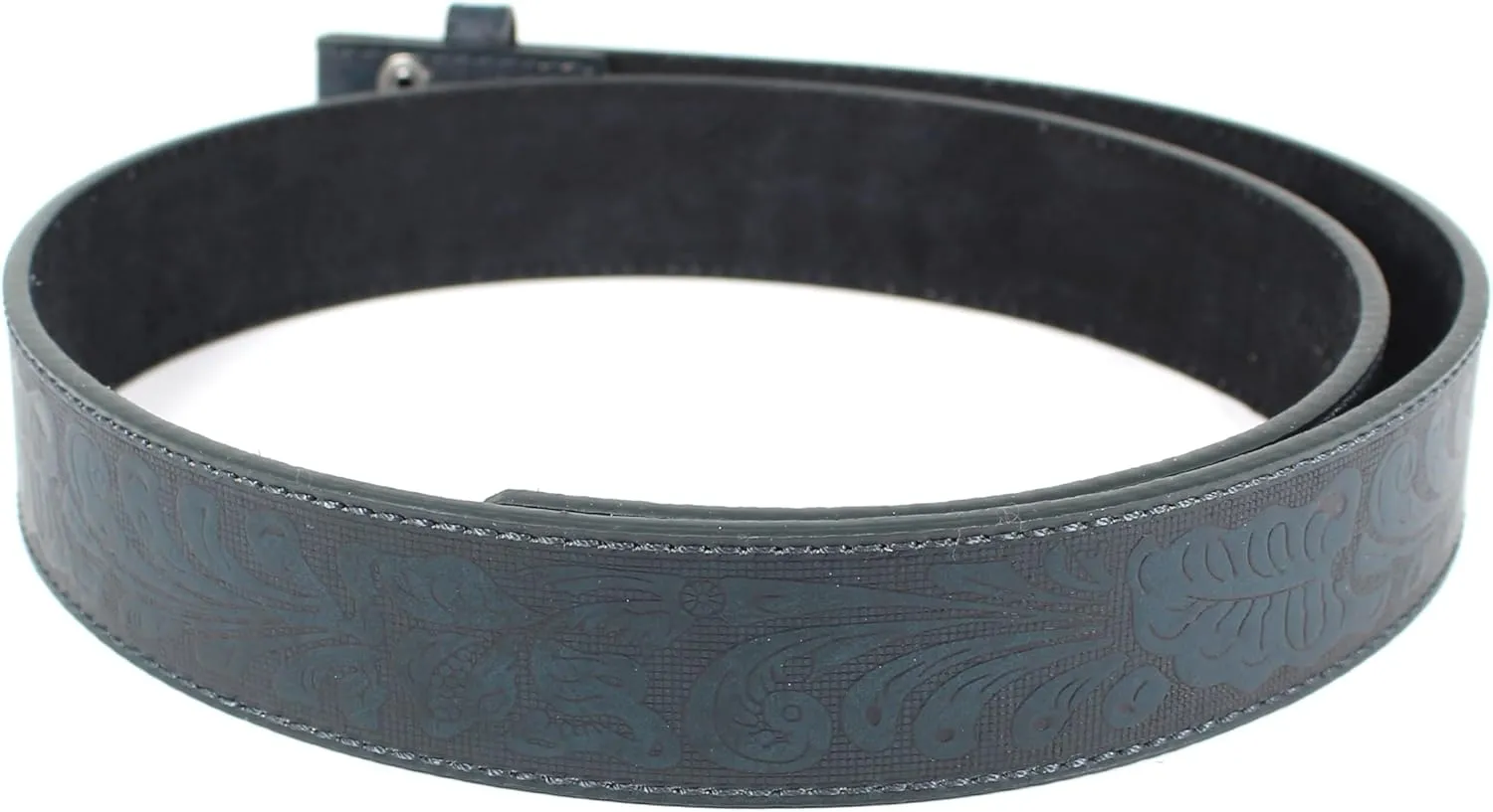 BC Belts Leather Belt Strap with Embossed Western Scrollwork 1.5" Wide with Snaps
