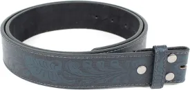 BC Belts Leather Belt Strap with Embossed Western Scrollwork 1.5" Wide with Snaps