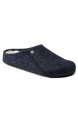 Birkenstock Zermatt Shearling Dark Blue Wool Felt Slippers 1017535