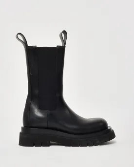 Bottega Veneta Black Leather 'The Lug' Boots - 36