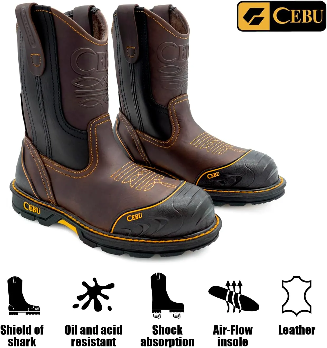 CEBU | Farmer Boots | Work Boots for Men | Handcrafted | Shark Shield Technology | For Professional Jobs