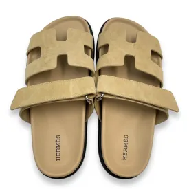 Chypre 37 Beige Lin Sandals in Suede Leather