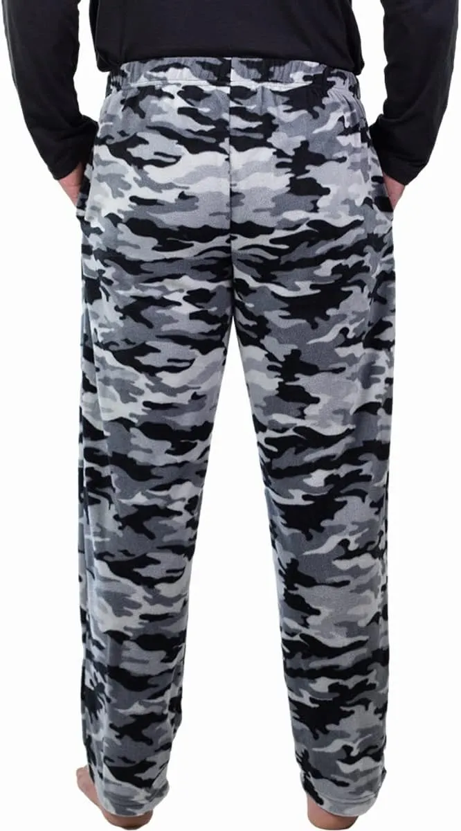 DG Hill 1Pack or 3Pack Mens PJ Pajama Pants Bottoms Fleece Lounge Pants Sleepwear Plaid PJs with Pockets Microfleece