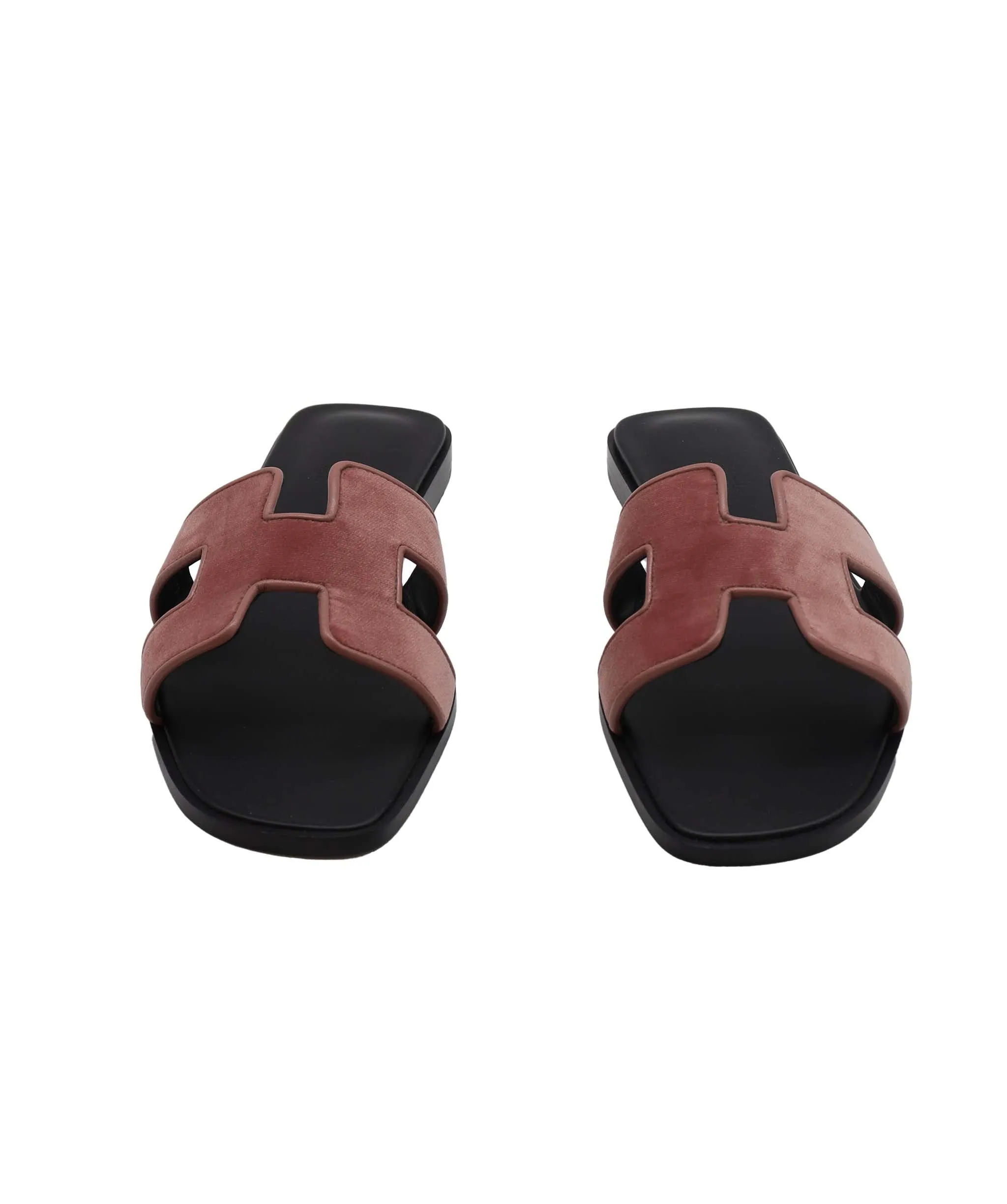 Hermes Pink Velvet Oran Sandals size 38.5 AGC2093