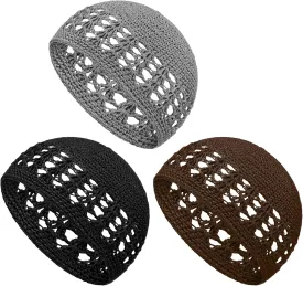 Kufi Hat for Men Knit Kufi Cap Crochet Beanie Skull Beanie for Men Women