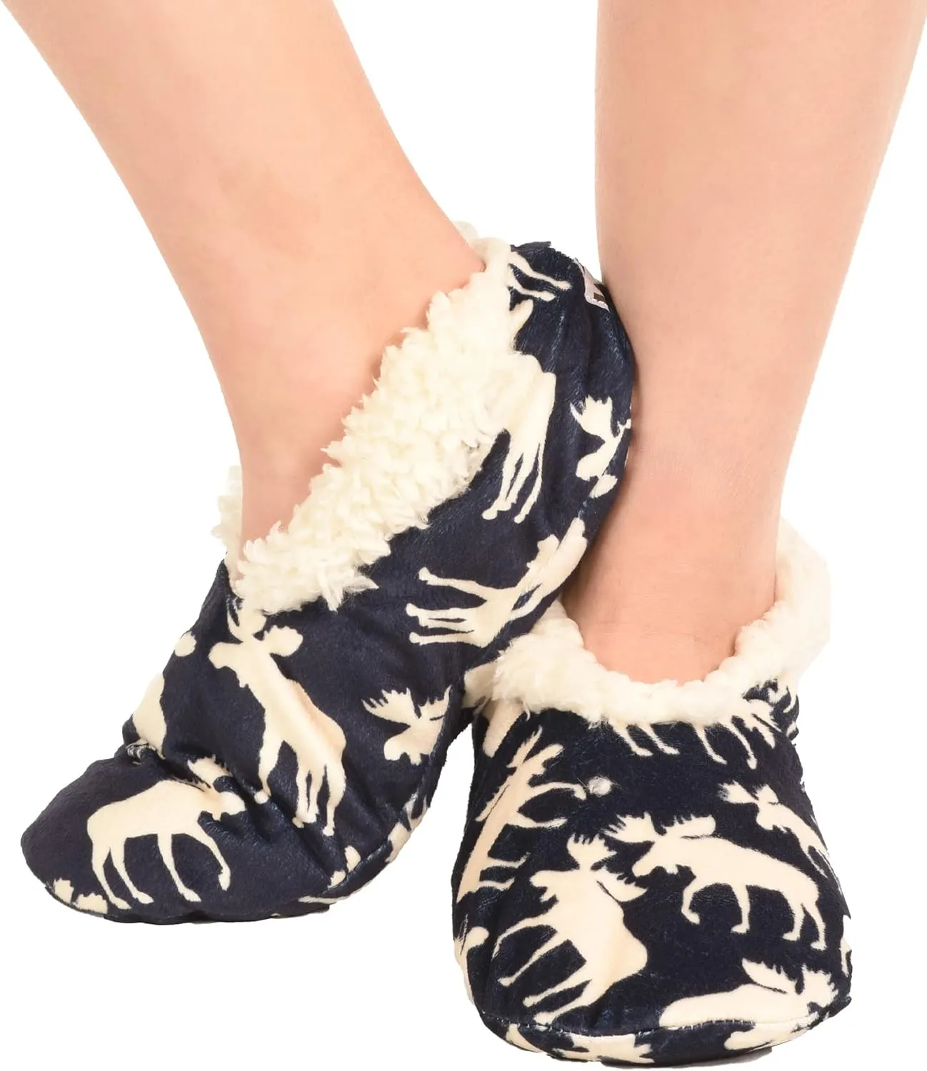 Lazy One Fuzzy Feet Slipper Socks for Women, Cute Fleece-Lined House Slippers, Non-Skid Slipper Socks