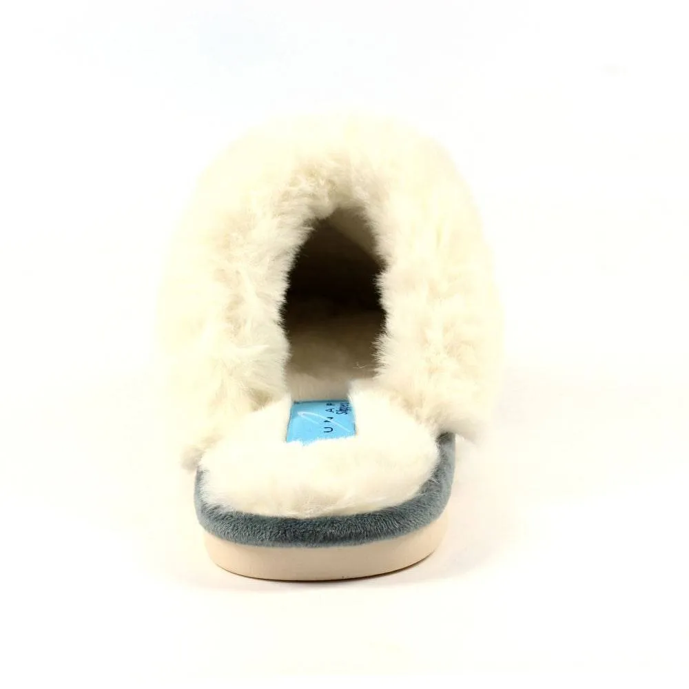 Lunar KLB038 Nika Ladies Grey Wool Slip On Slippers