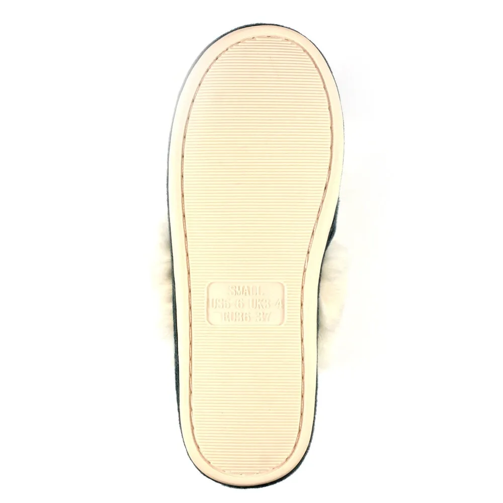 Lunar KLB038 Nika Ladies Grey Wool Slip On Slippers