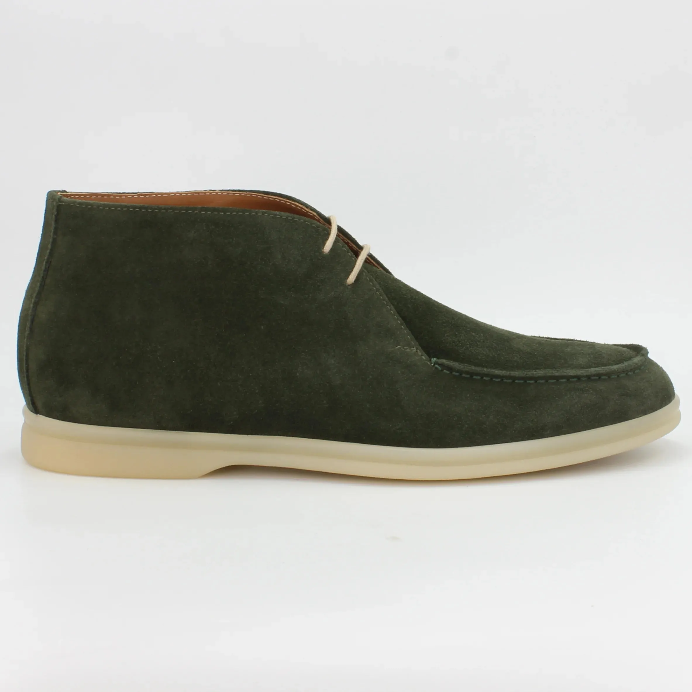 Men's chukka boot in calf leather suede verde (BEED05)
