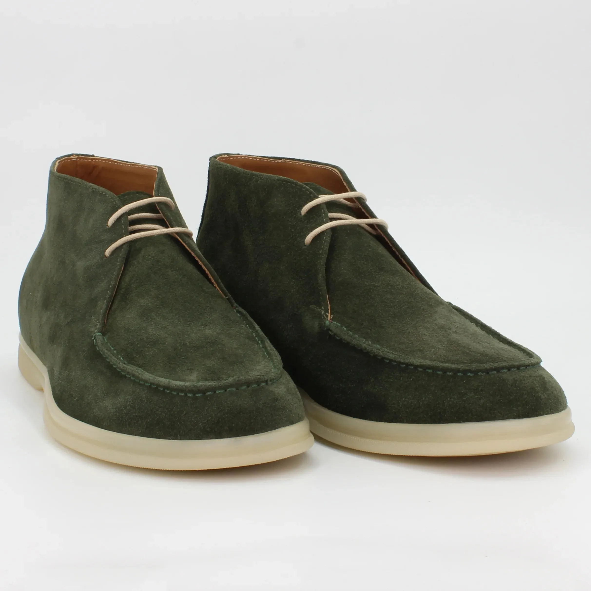 Men's chukka boot in calf leather suede verde (BEED05)