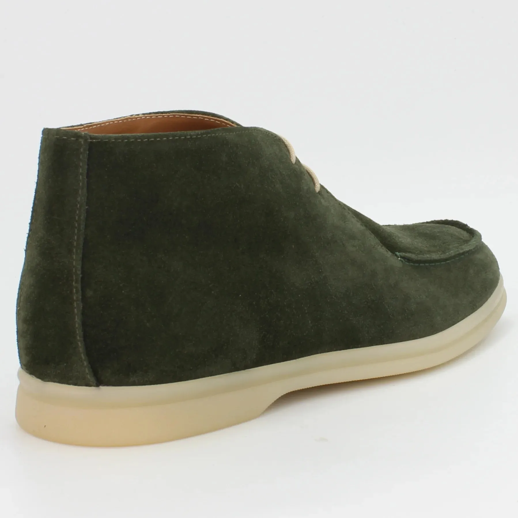 Men's chukka boot in calf leather suede verde (BEED05)