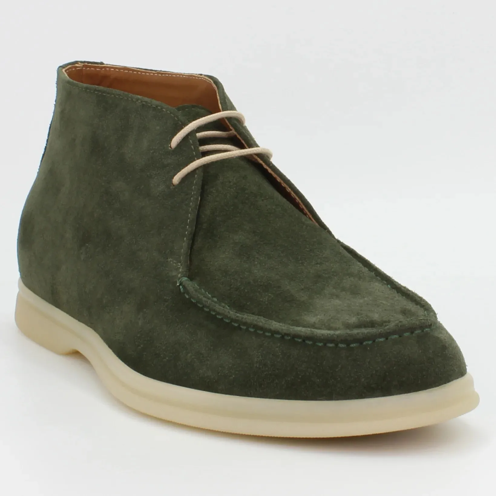 Men's chukka boot in calf leather suede verde (BEED05)