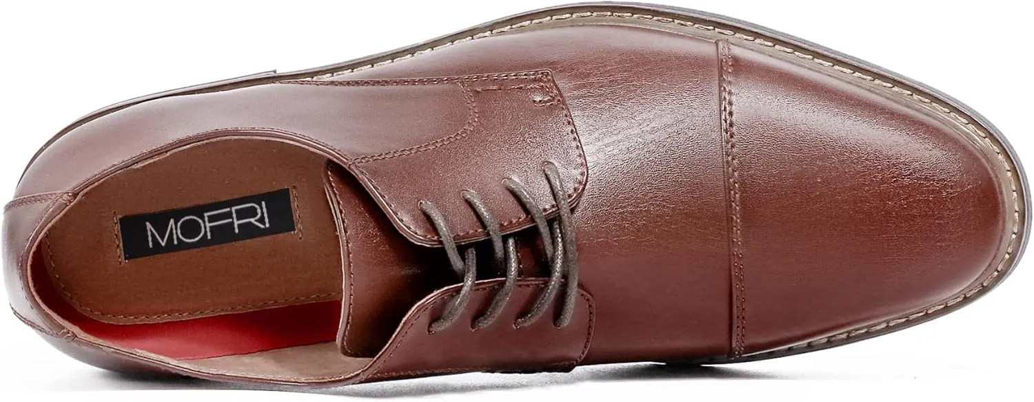 Mofri Men's Oxford Suede Shoes, Wingtip Dress Shoes for All Occasions, Waterproof, Latex Insole, Lace-Up