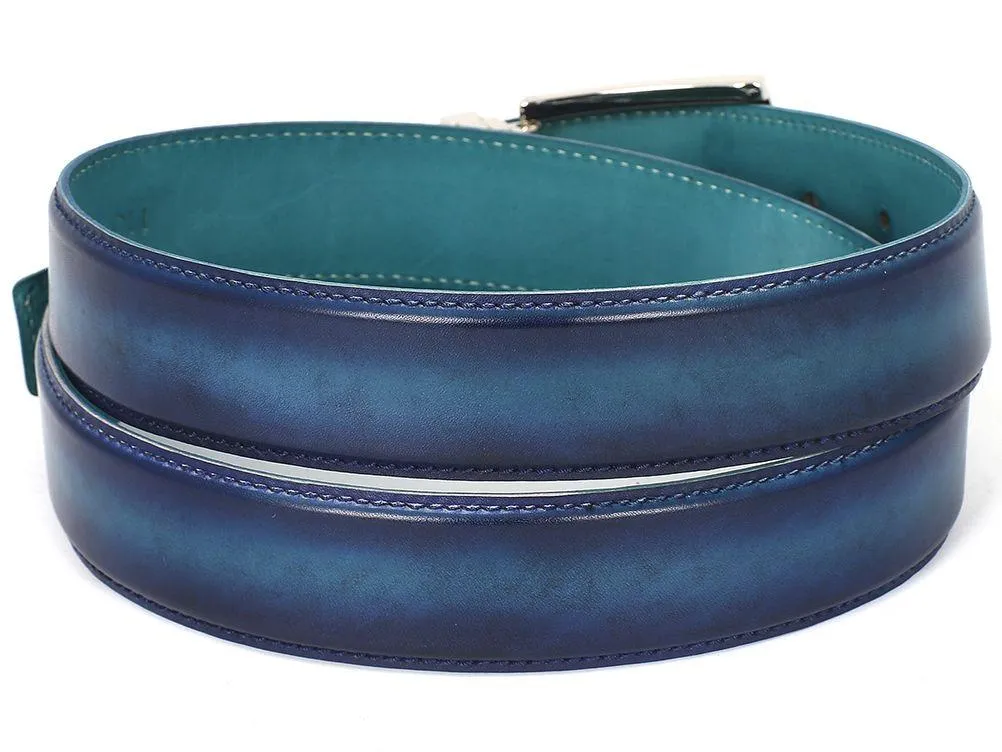 Paul Parkman Paul Parkman Men's Ocean Blue Leather Penny Loafers