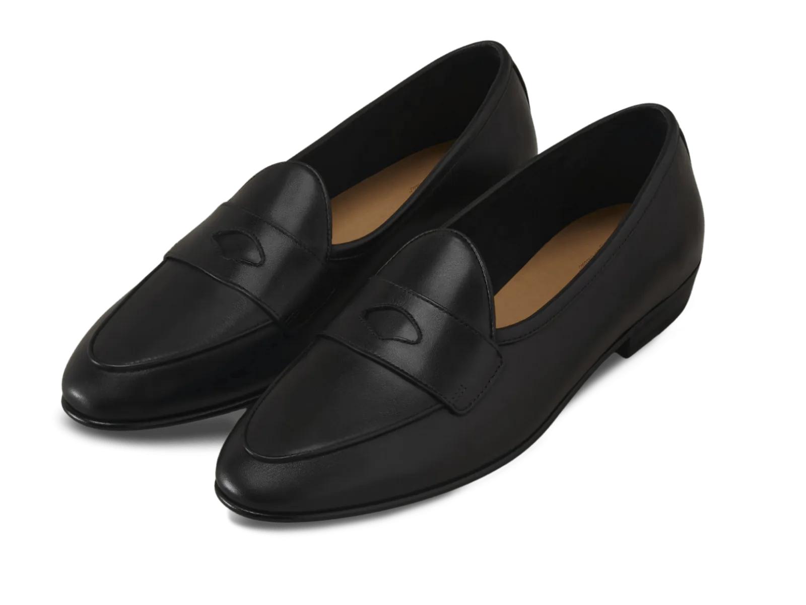 Sagan Classic Ginkgo Loafers in Black Drape Calf with Leather Sole