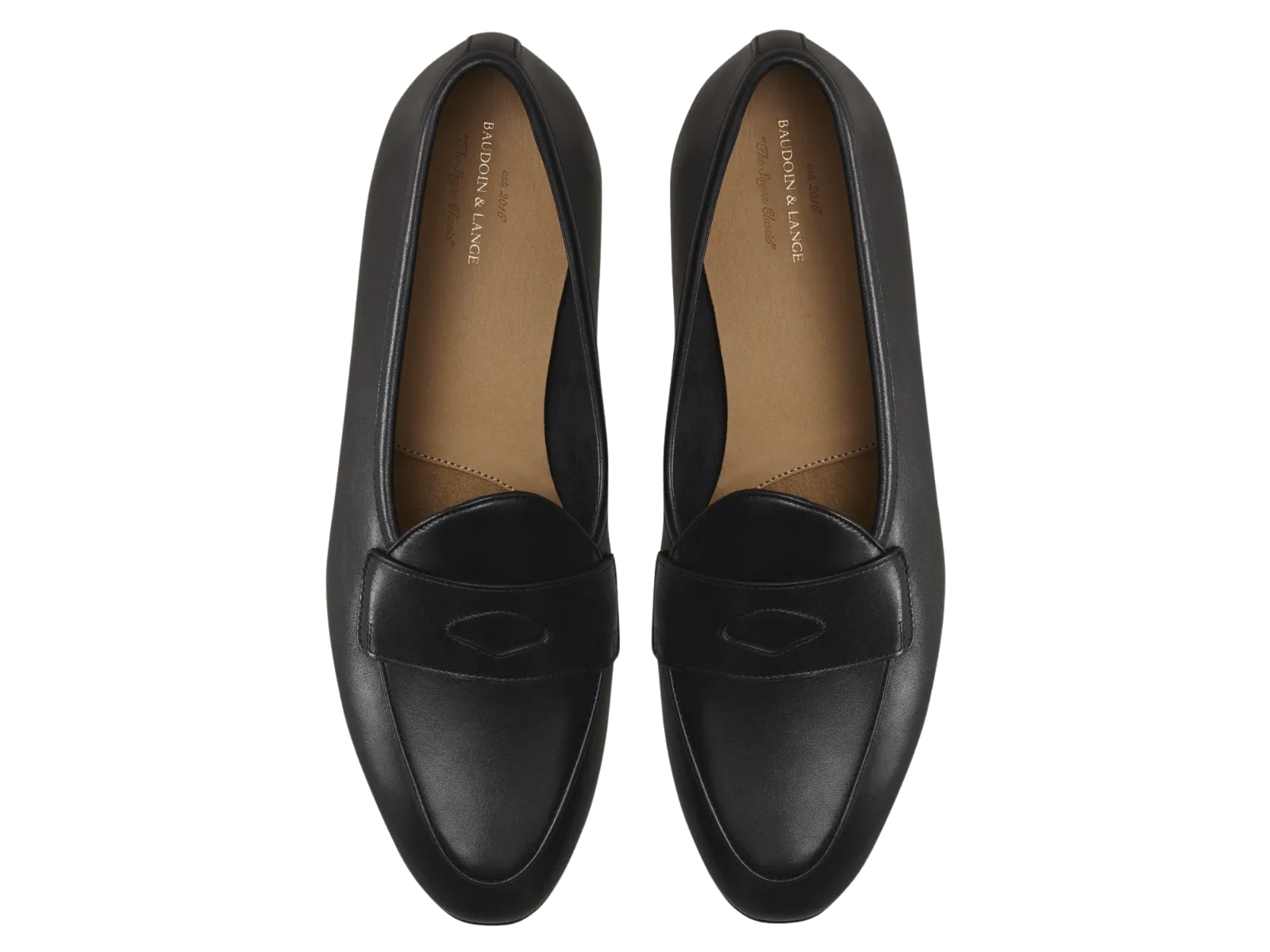 Sagan Classic Ginkgo Loafers in Black Drape Calf with Leather Sole