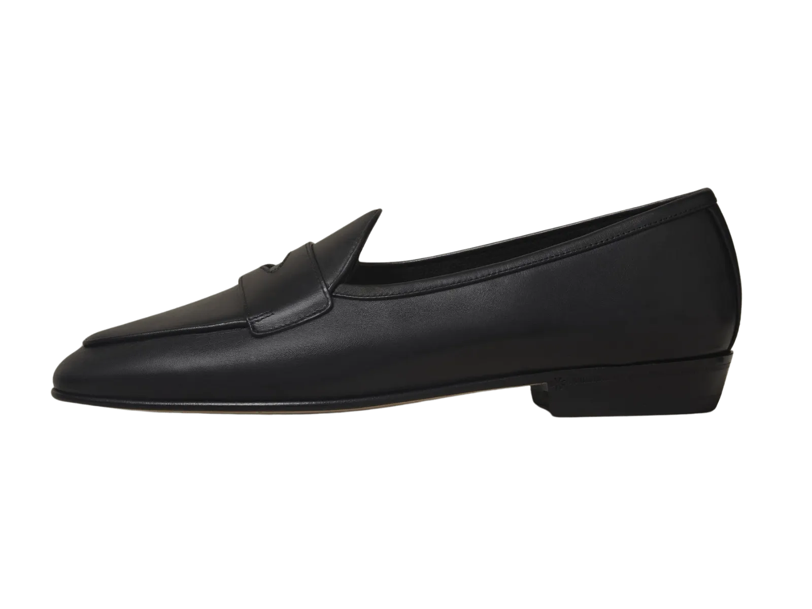 Sagan Classic Ginkgo Loafers in Black Drape Calf with Leather Sole