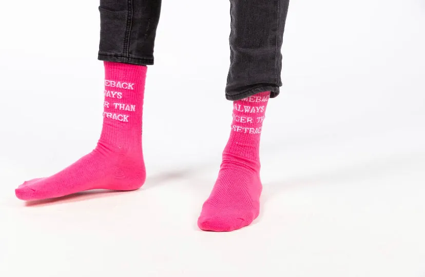 Tall Hot Pink Motivational Socks