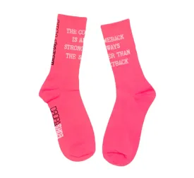 Tall Hot Pink Motivational Socks
