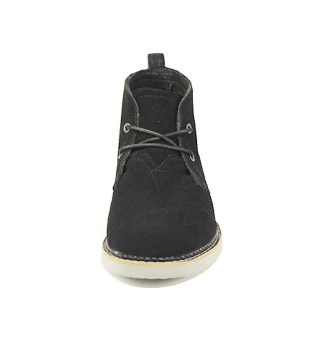 Toms for Men: Mateo Chukka Black Embossed Suede Boots