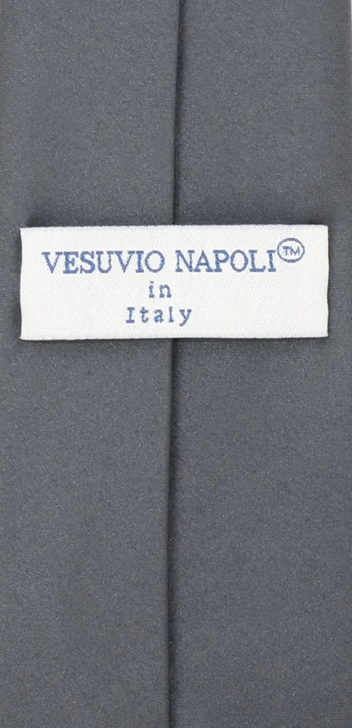 Vesuvio Napoli PreTied Men's Necktie Solid Color Mens Adjustable Zipper Neck Tie