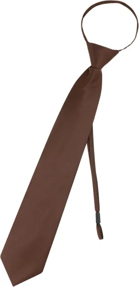 Vesuvio Napoli PreTied Men's Necktie Solid Color Mens Adjustable Zipper Neck Tie