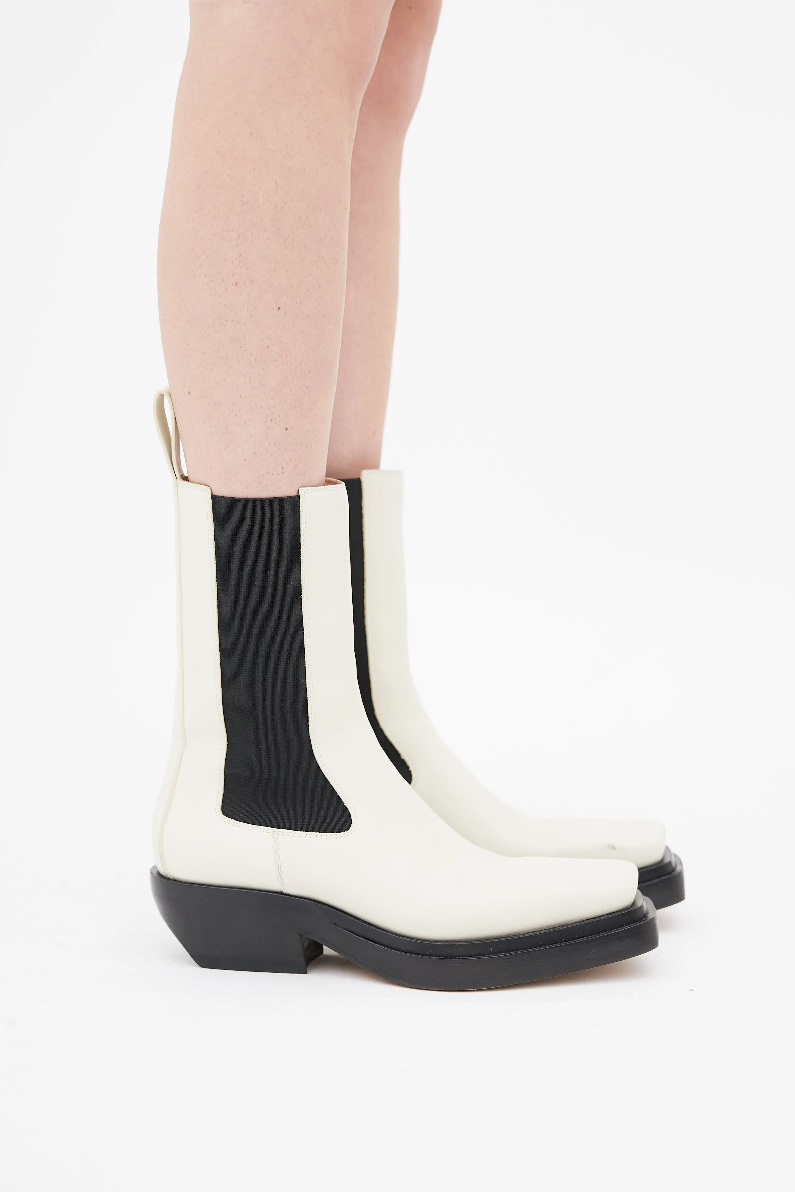 White Leather The Lean Chelsea Boot