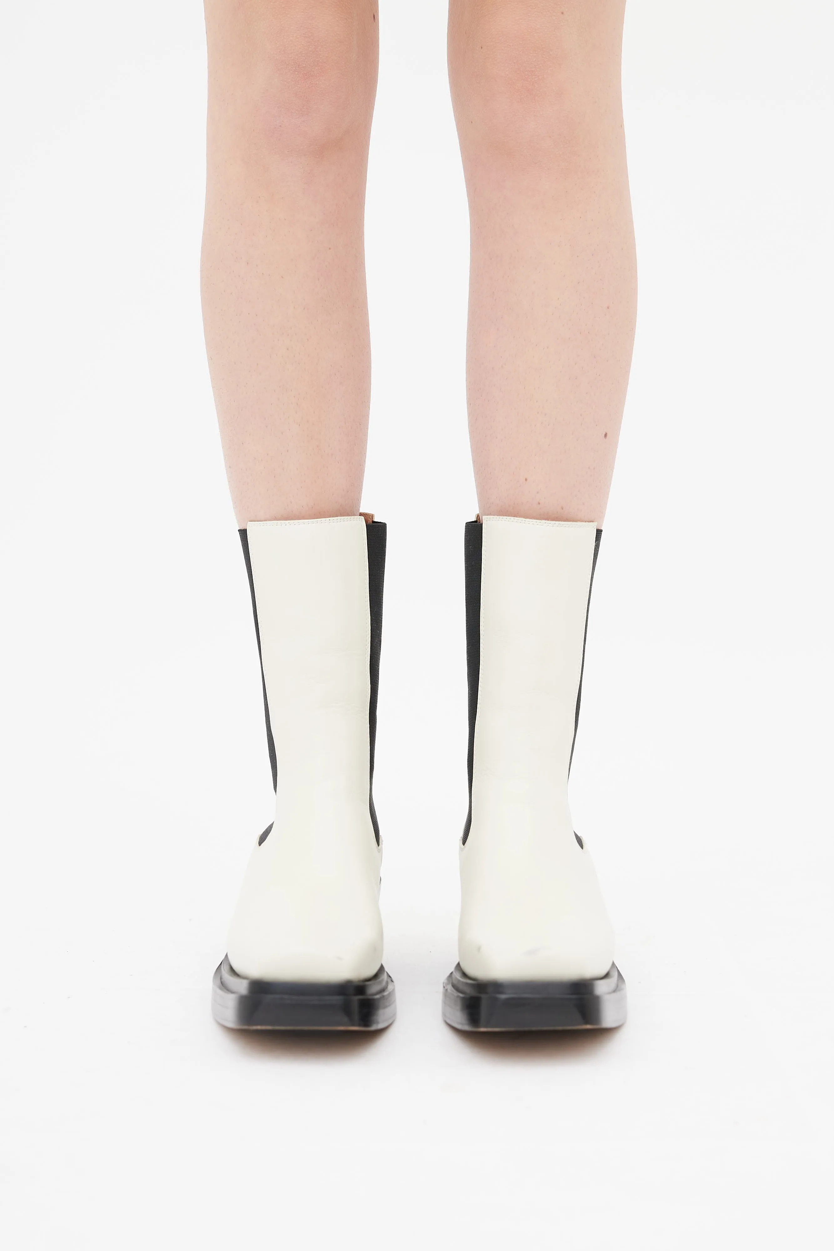White Leather The Lean Chelsea Boot