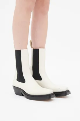White Leather The Lean Chelsea Boot